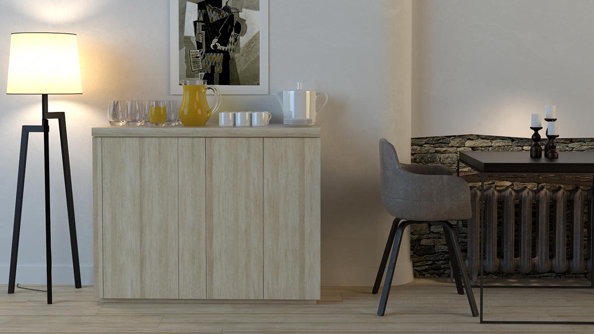 detail nábytku v restauraci Hotelu 100