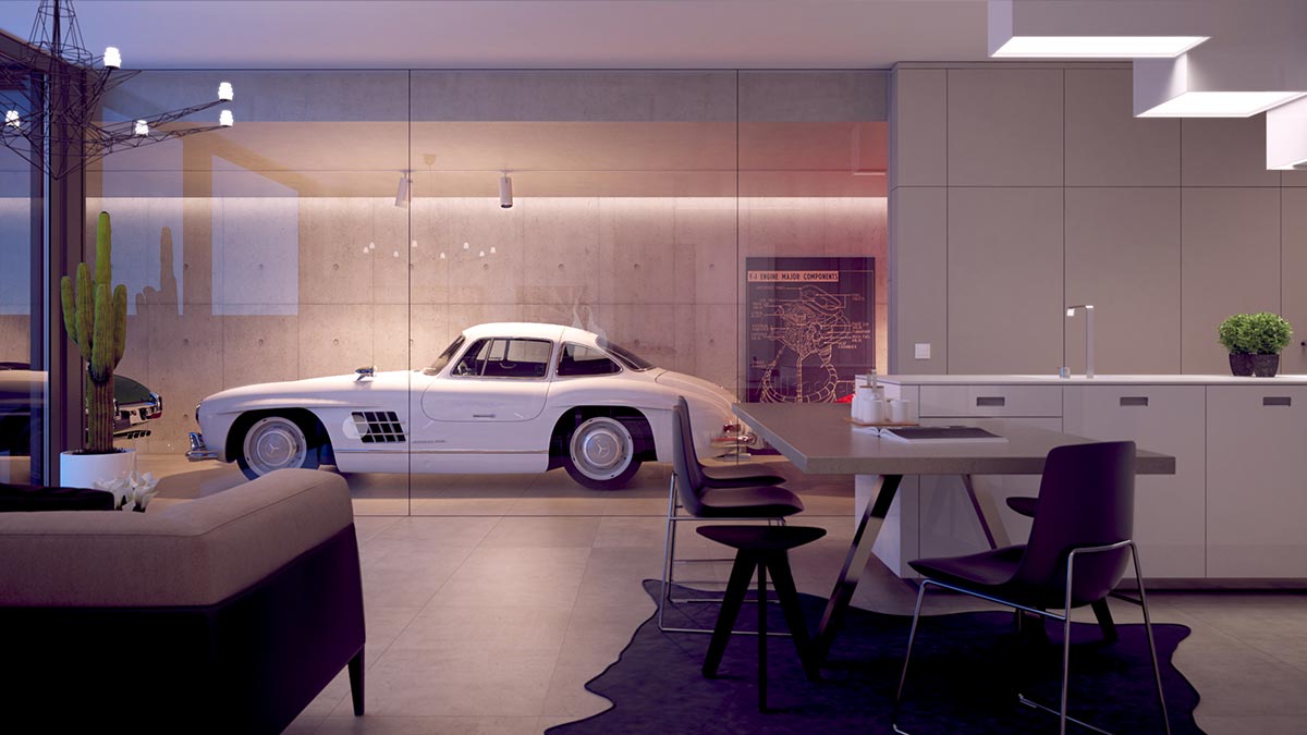 Vizualizace interiéru rodinného domu v Třebosicích