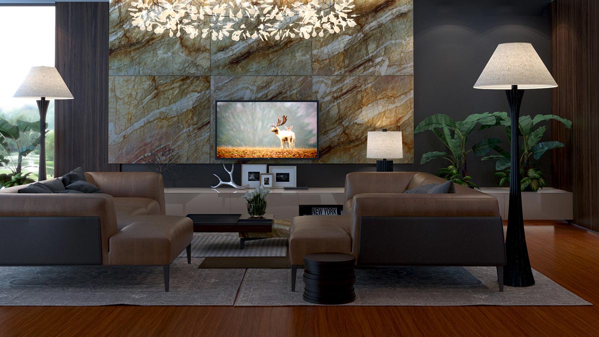 Vizualizace obývacího pokoje