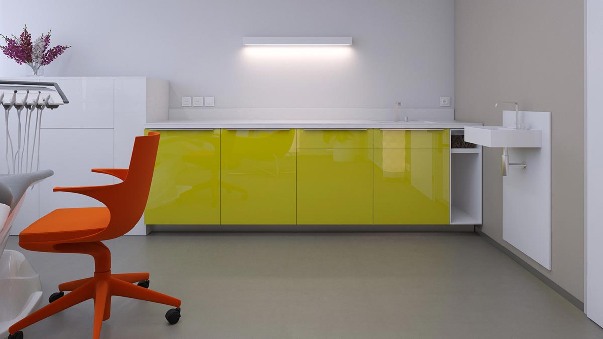 Detail vizualizace interiéru ordinace