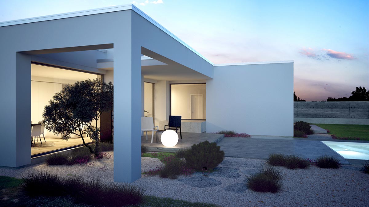 Detail zastřěšení terasy