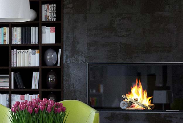 Detail 3D návrhu obývacího pokoje