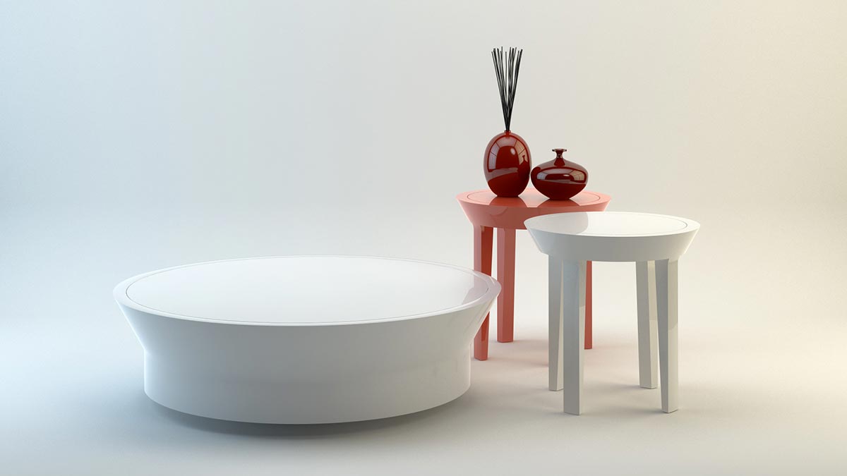 3D konferenčních a odkládacích stolečků