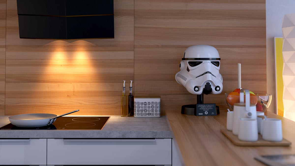 Vizualizace z 3d návrhu kuchyně - detail